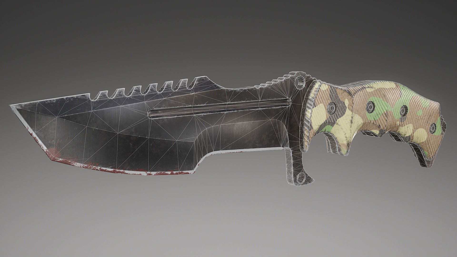 Tactical Combat Knife V4 Low-poly 3D model_12