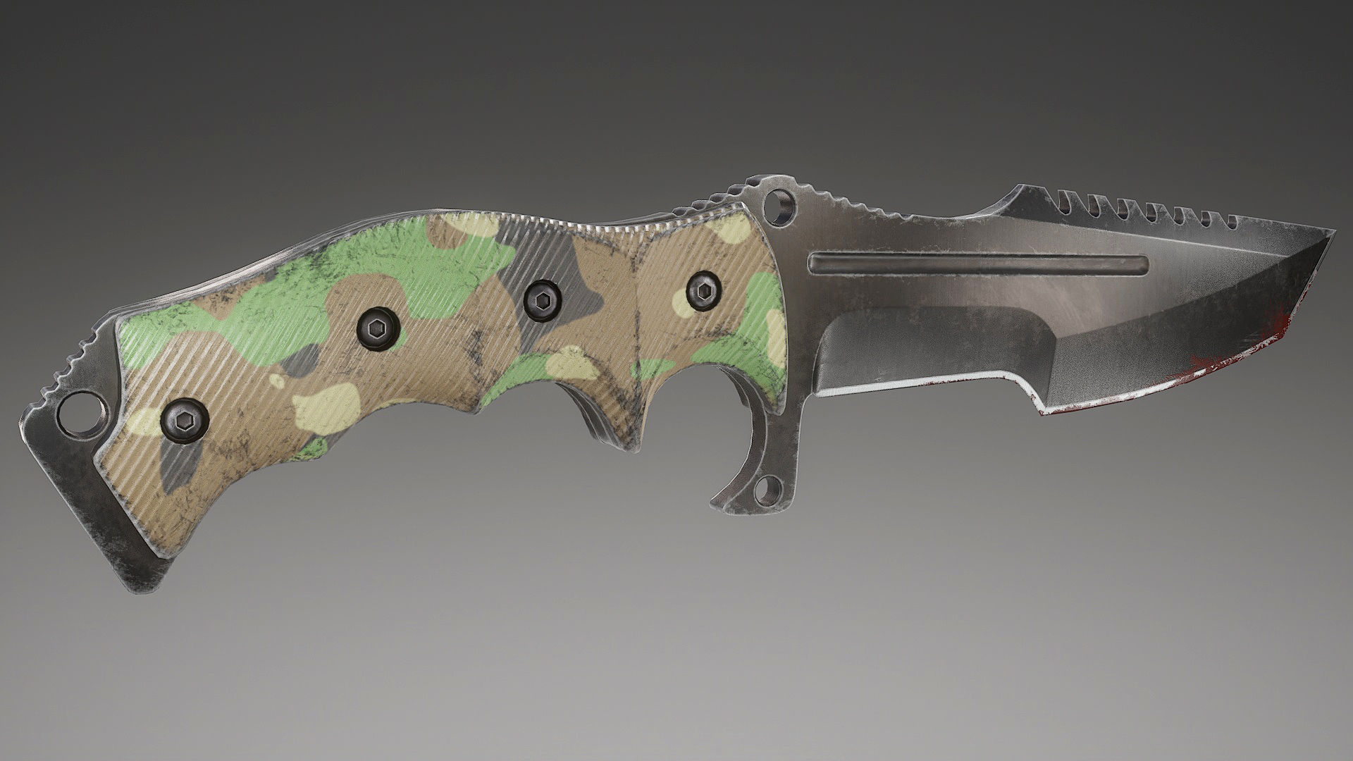 Tactical Combat Knife V4 Low-poly 3D model_5