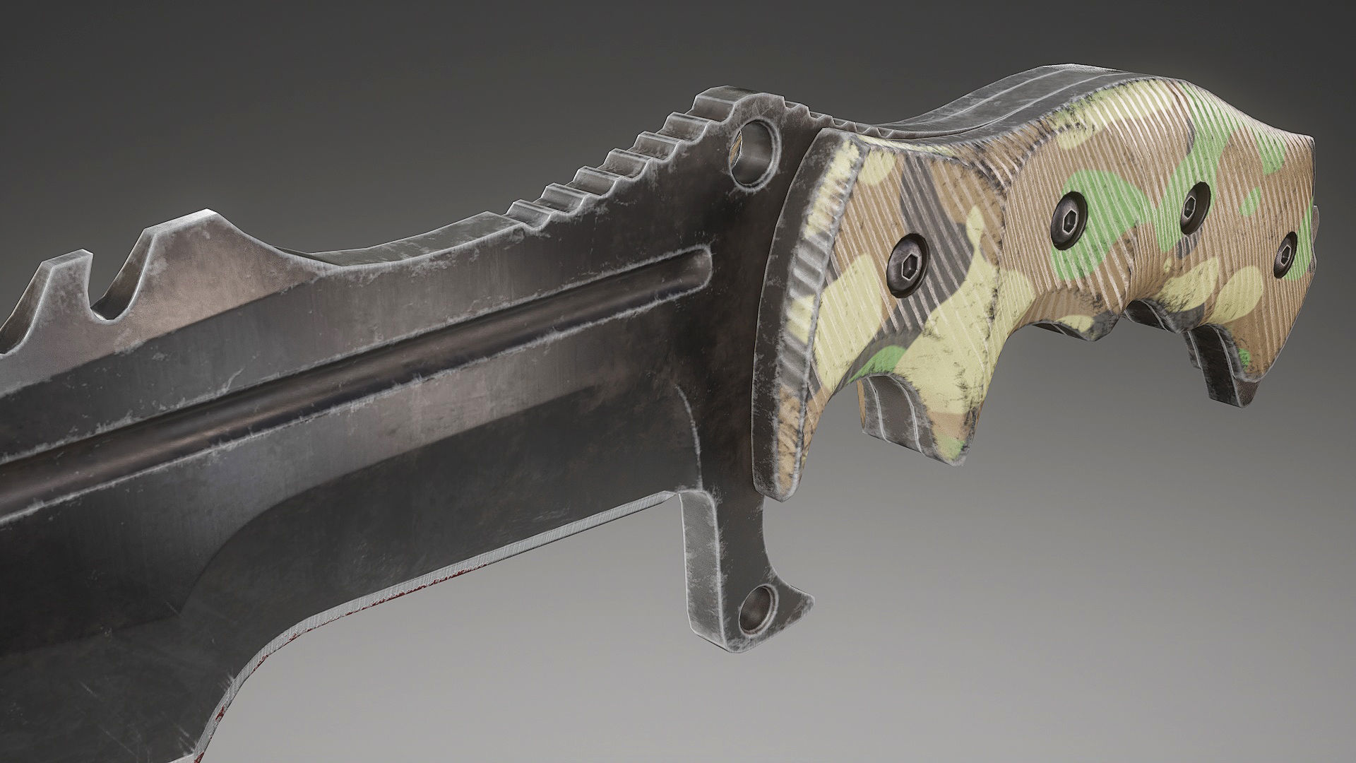 Tactical Combat Knife V4 Low-poly 3D model_10