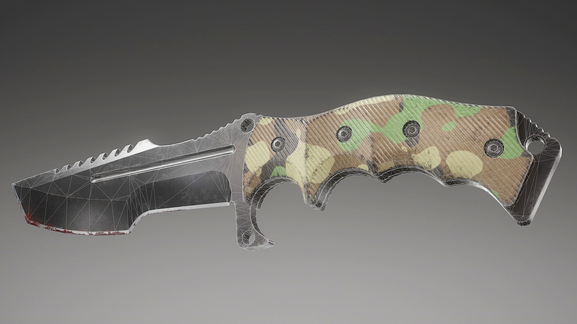 Tactical Combat Knife V4 Low-poly 3D model_14