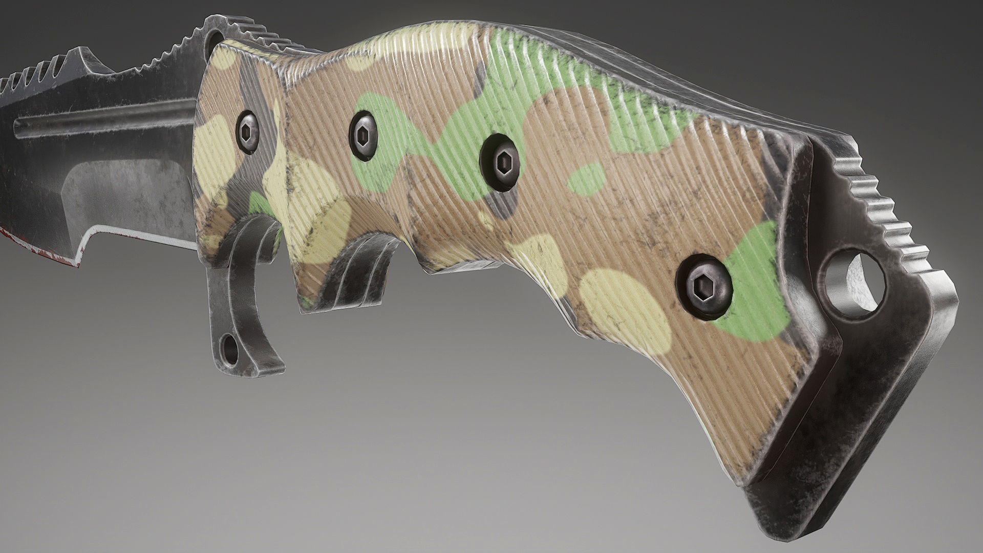 Tactical Combat Knife V4 Low-poly 3D model_7