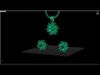 Precious Pendant and Earrings with round gem stones 3D print model_1