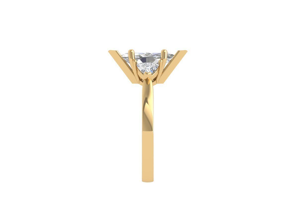 Marquise 3-Stone Ring 3D print model_3