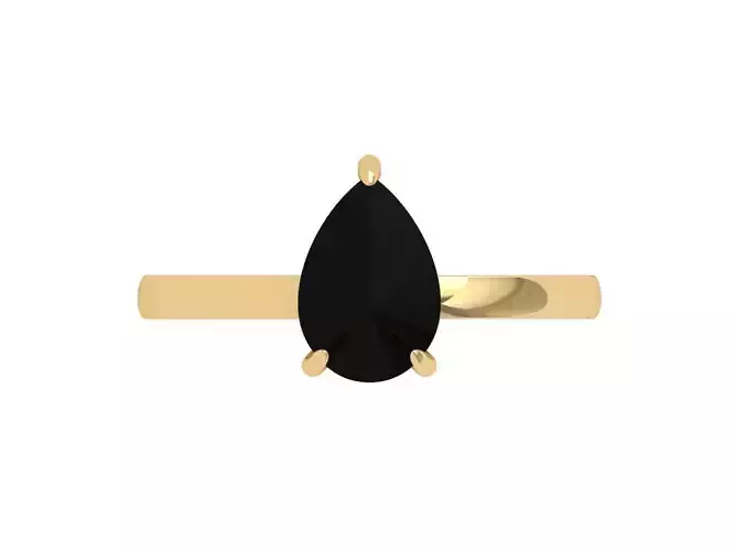 Pear Solitaire Ring