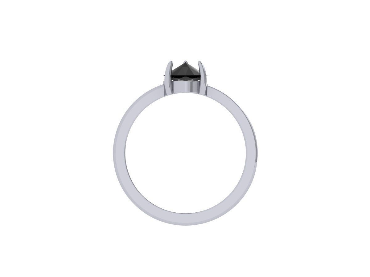 Pear Solitaire Ring 3D print model_5