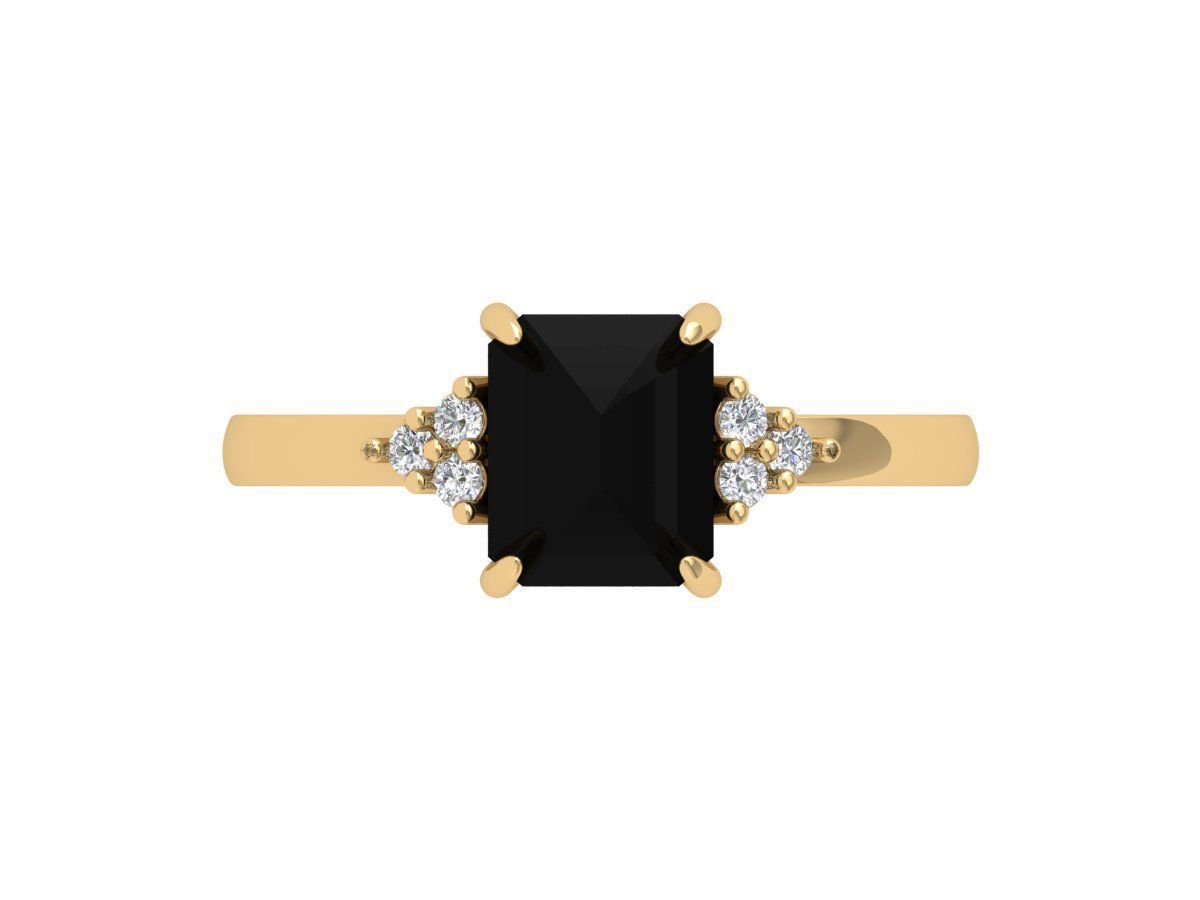Radiant Solitaire Ring 3D print model_1