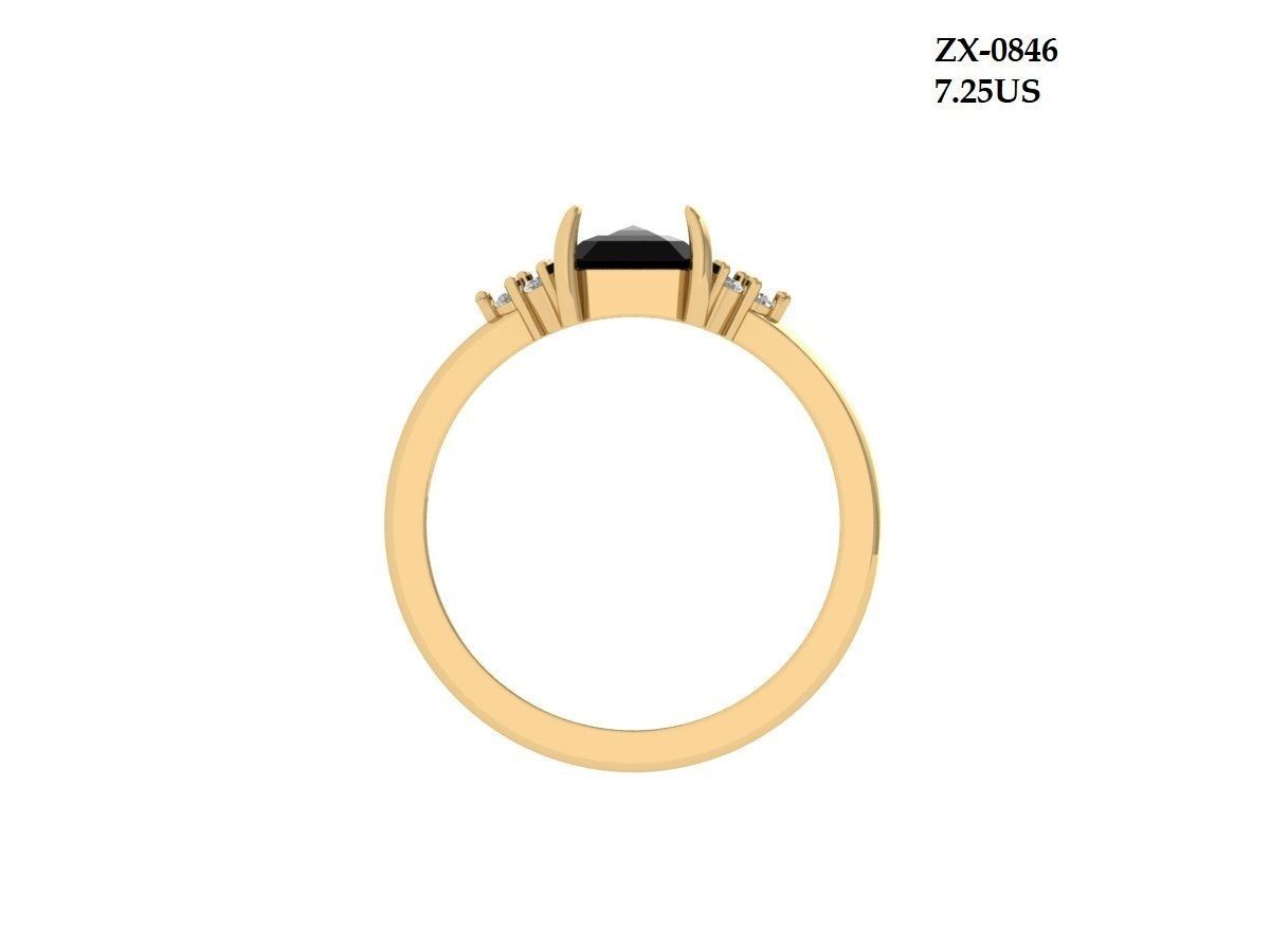 Radiant Solitaire Ring 3D print model_5