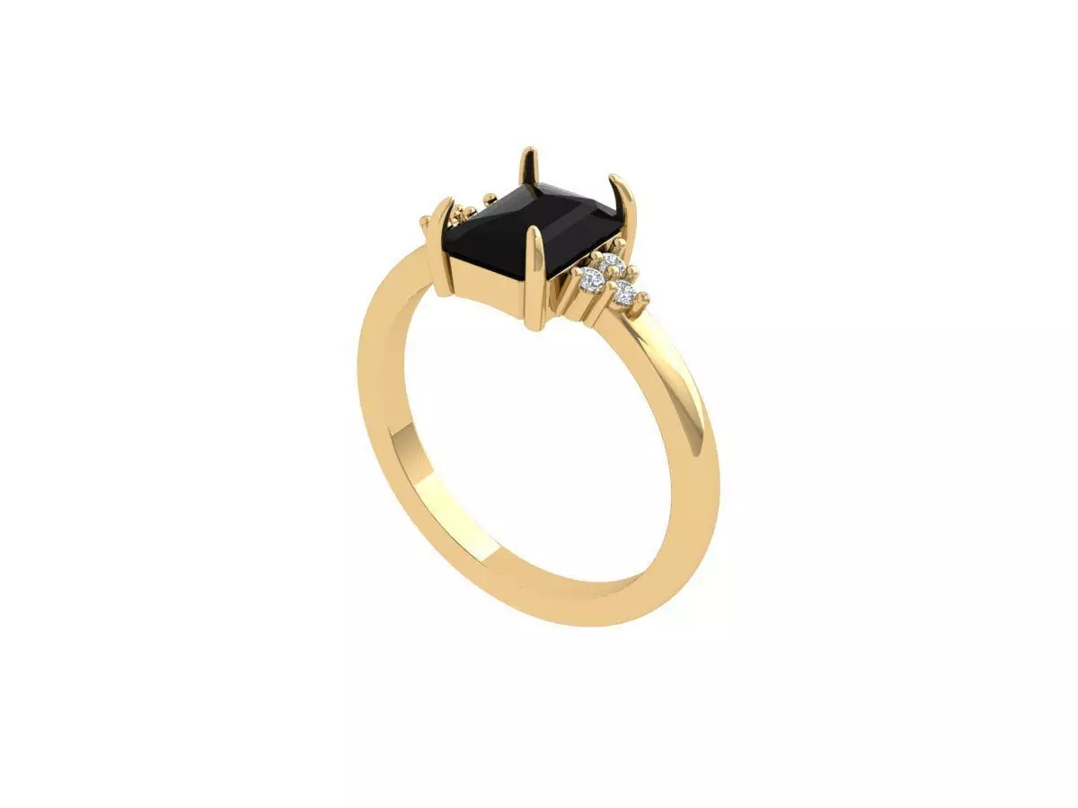 Radiant Solitaire Ring 3D print model_0