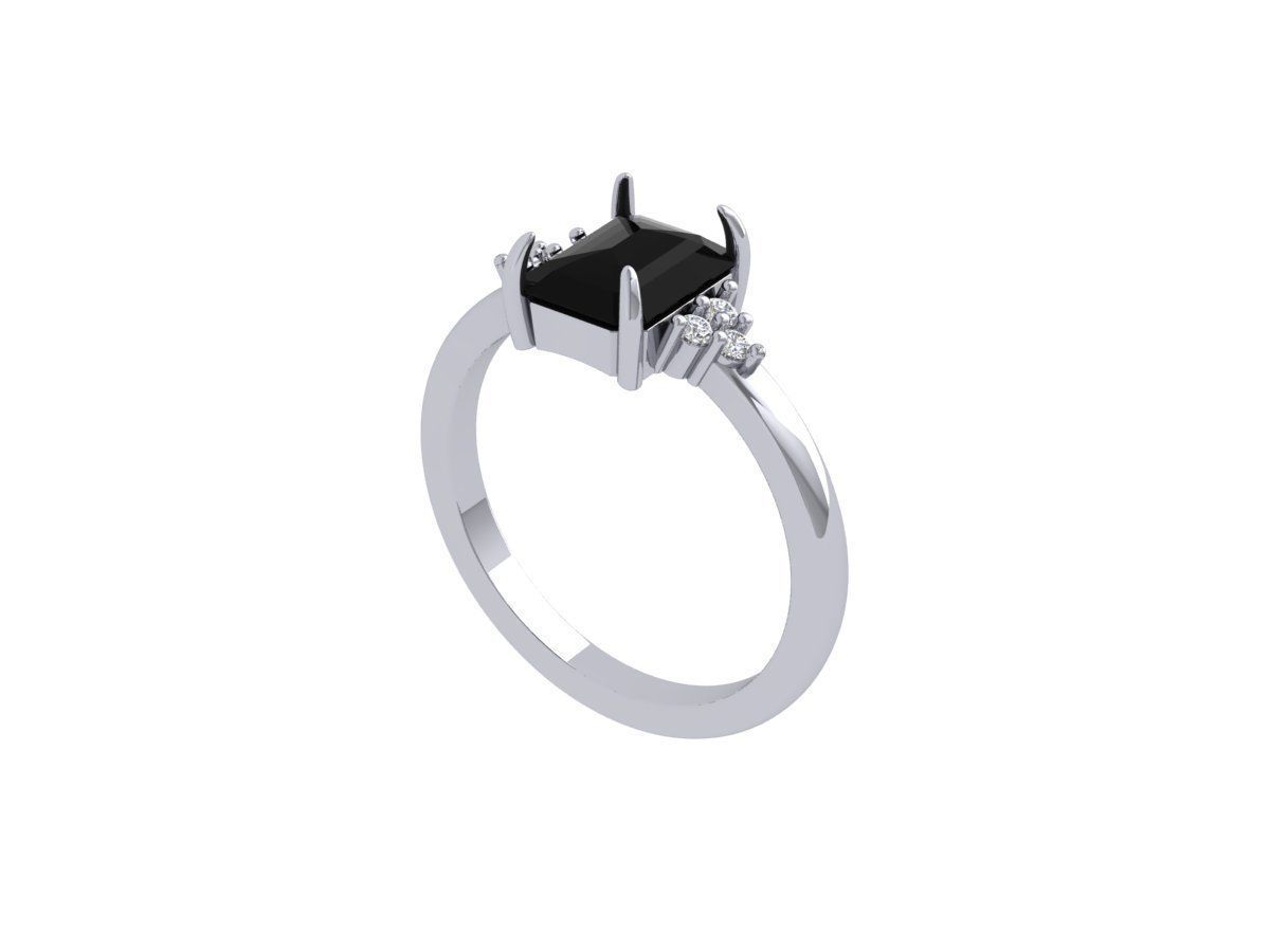 Radiant Solitaire Ring 3D print model_3