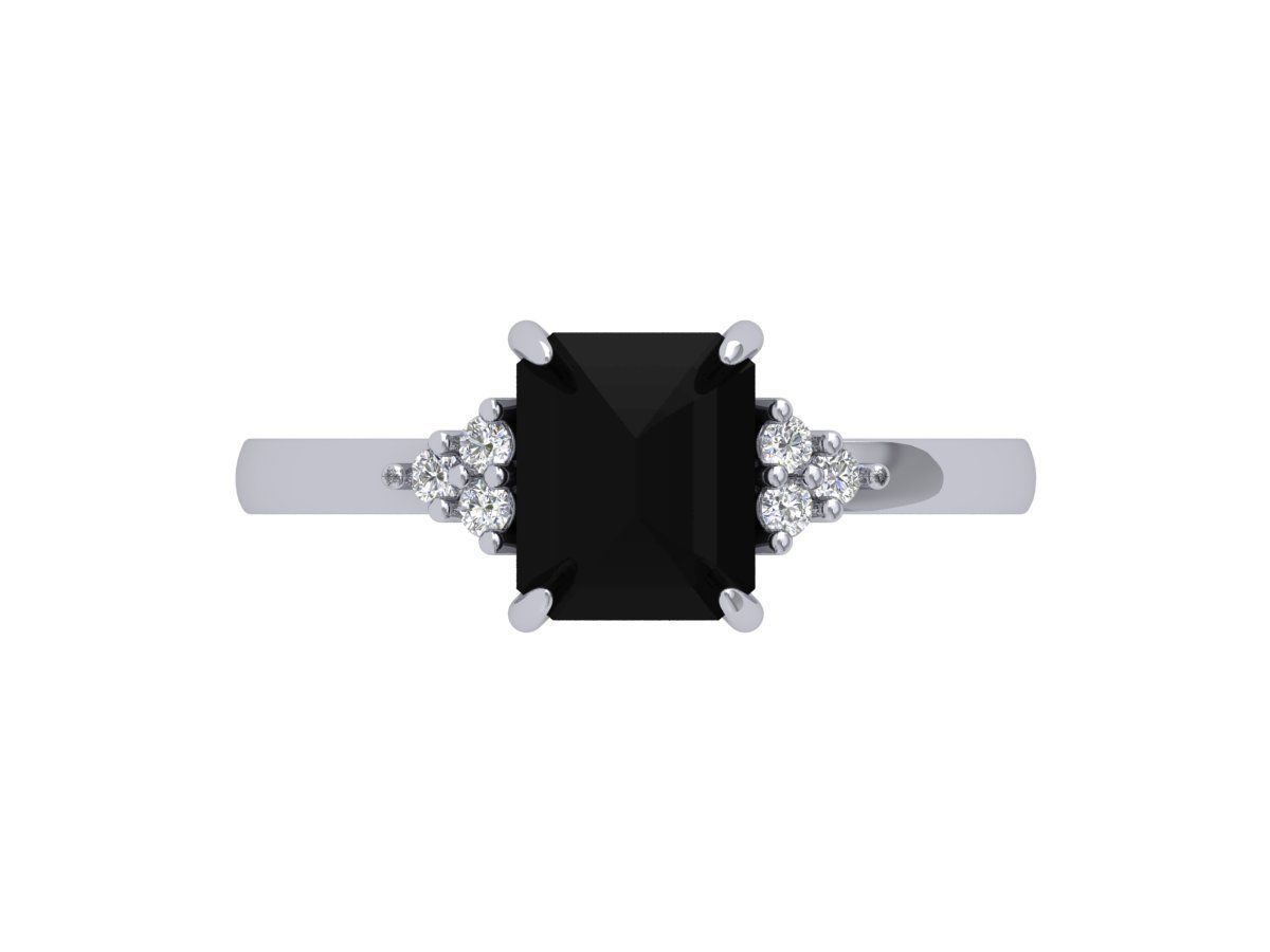 Radiant Solitaire Ring 3D print model_2