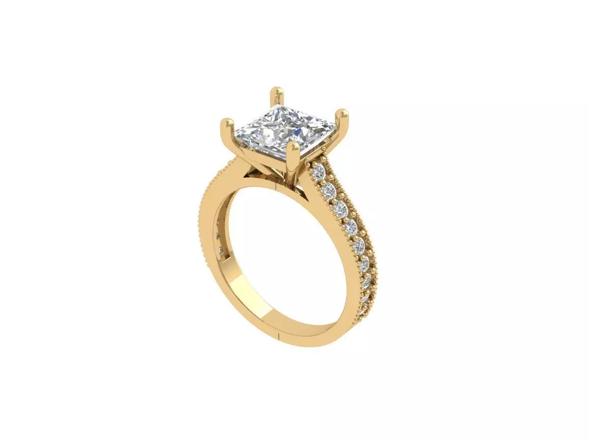 Princess Art Deco Ring 3D print model_0