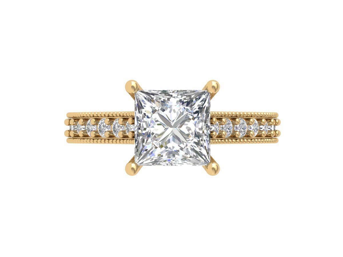 Princess Art Deco Ring 3D print model_1