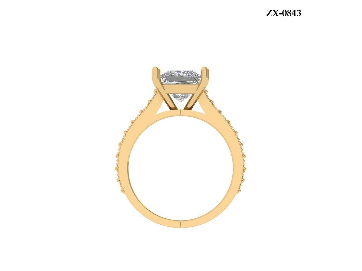 Princess Art Deco Ring 3D print model_3