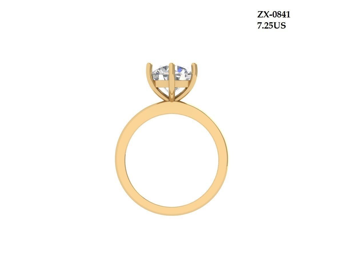 Solitaire Engagement Ring 3D print model_2