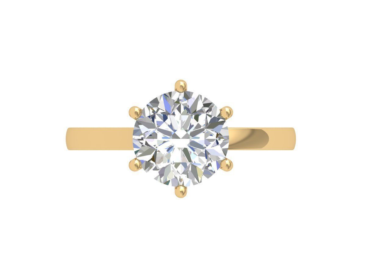 Solitaire Engagement Ring 3D print model_1