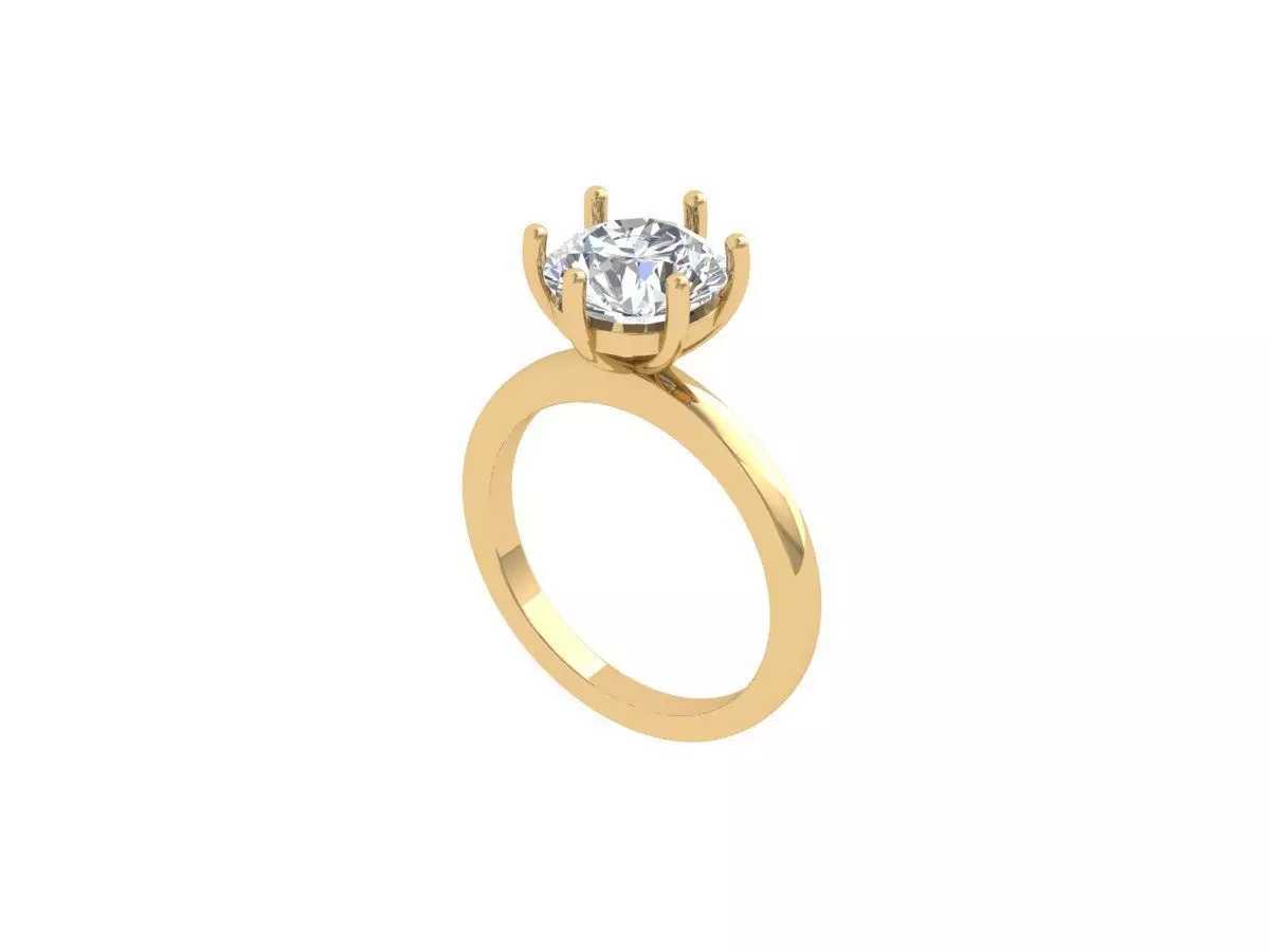 Solitaire Engagement Ring 3D print model_0