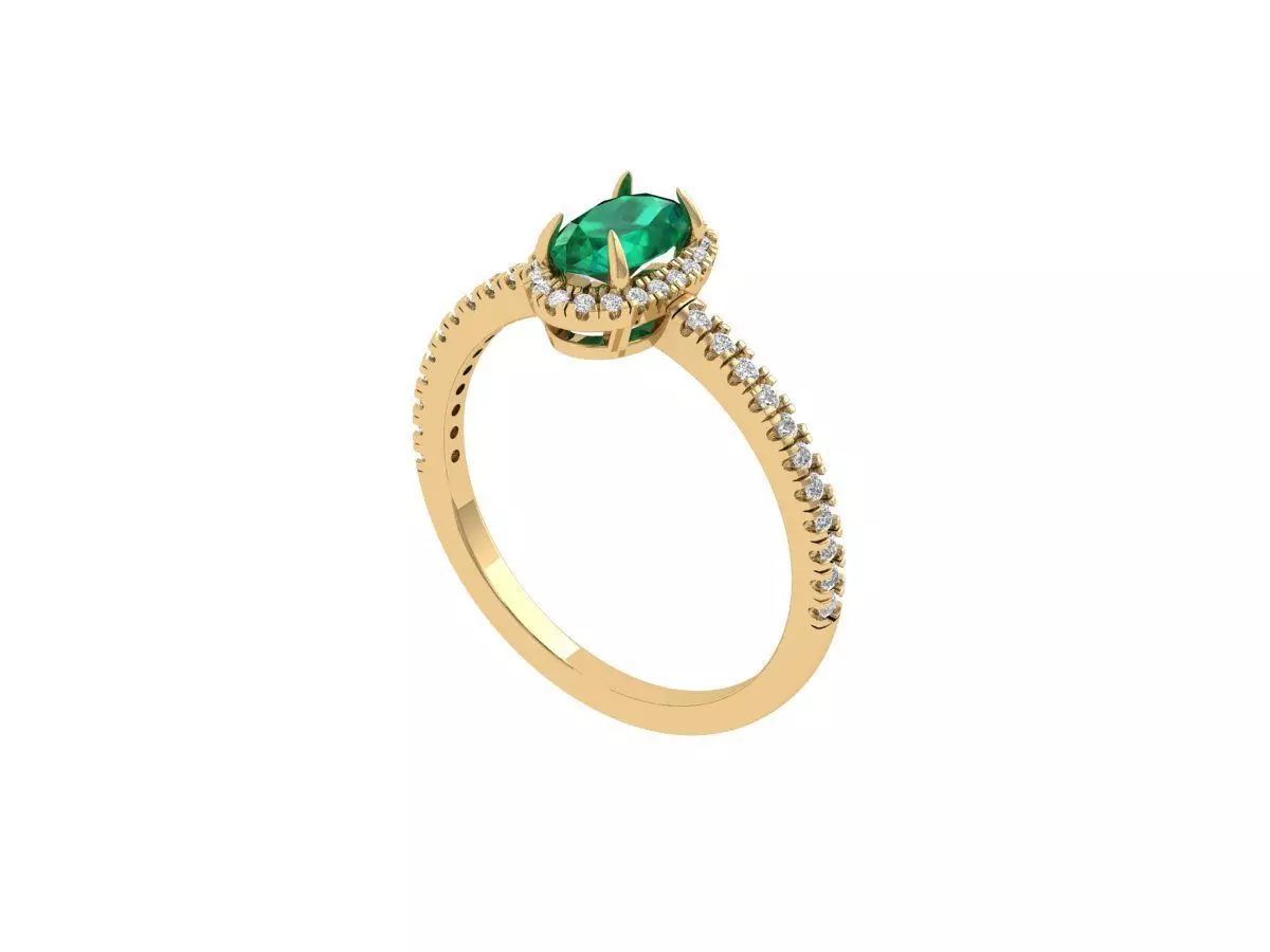 Oval Solitaire Ring 3D print model