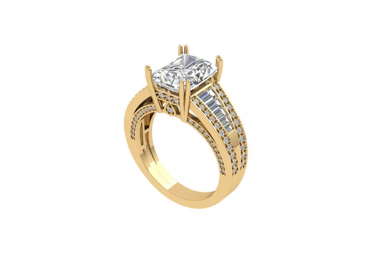 Radiant Art Deco Ring 3D print model_0