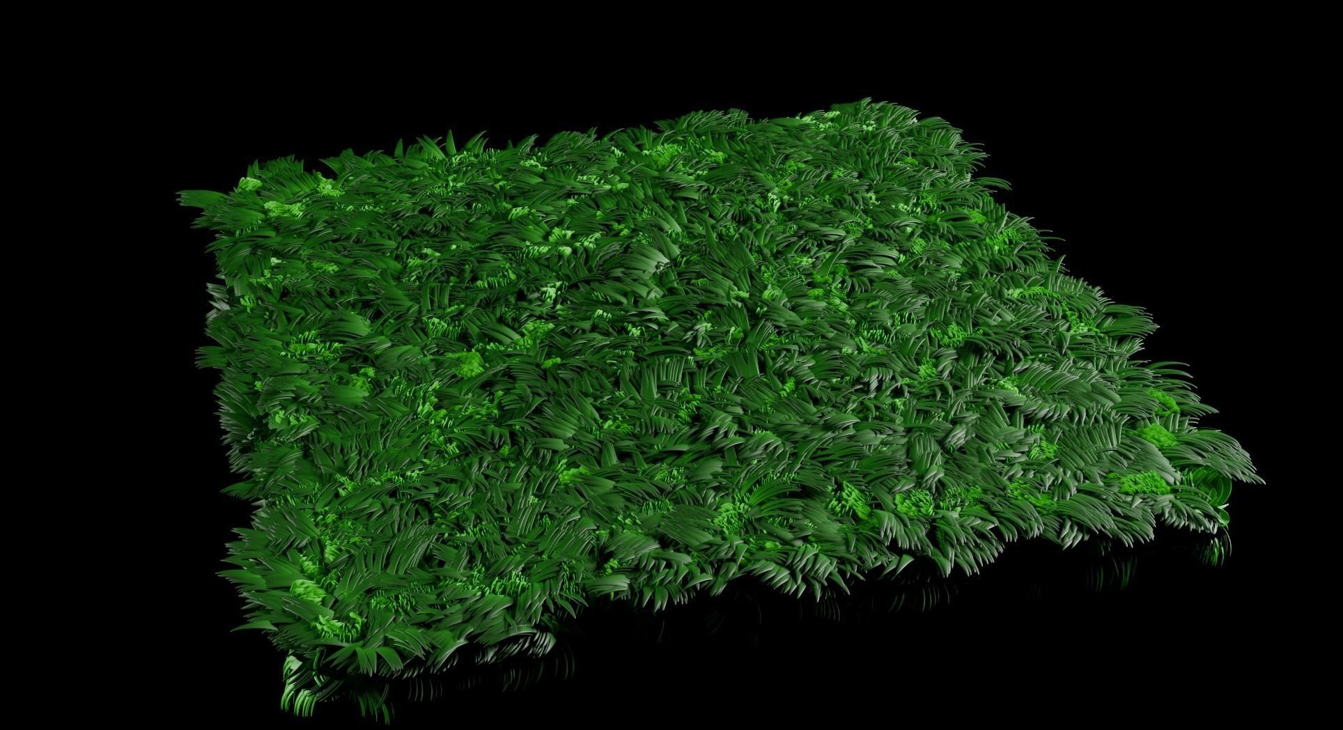 A set of grass for game locations Low-poly 3D model_13