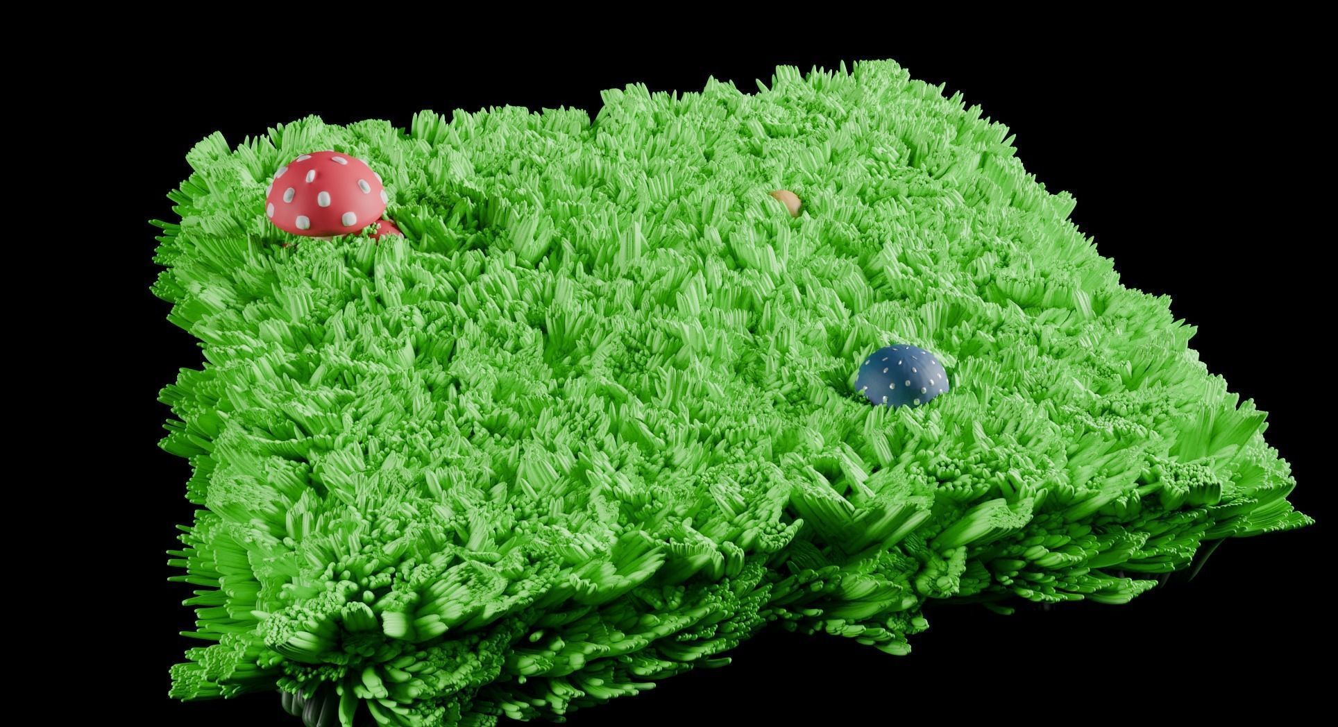 A set of grass for game locations Low-poly 3D model_12