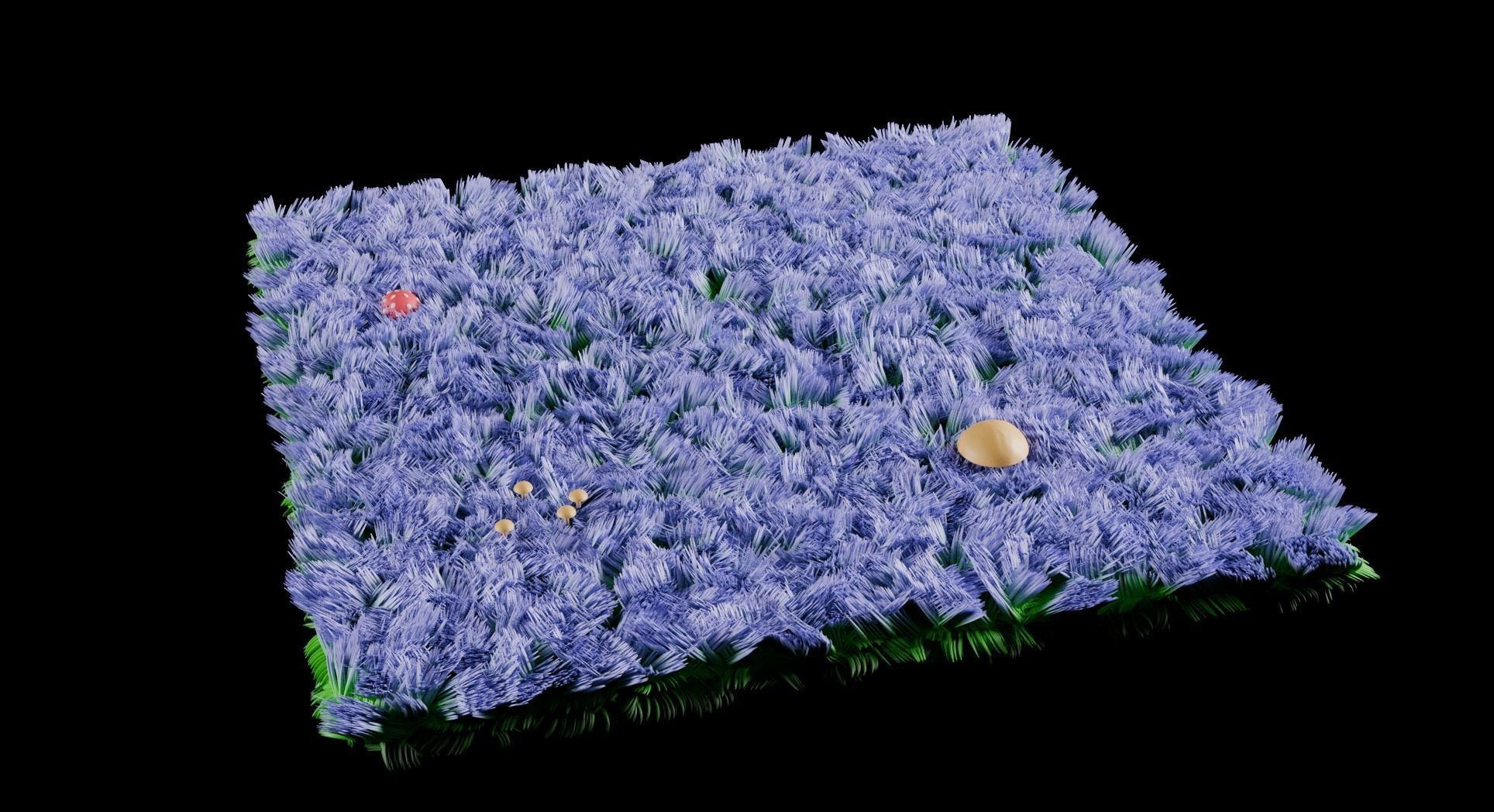 A set of grass for game locations Low-poly 3D model_10