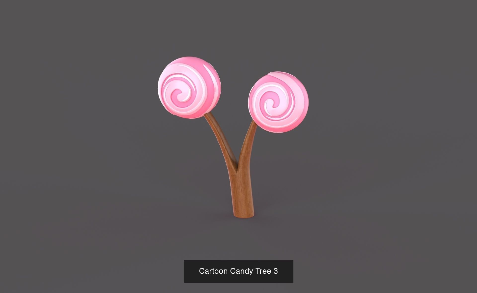 Cartoon Candy Tree Pack 01 3D Model Collection_4