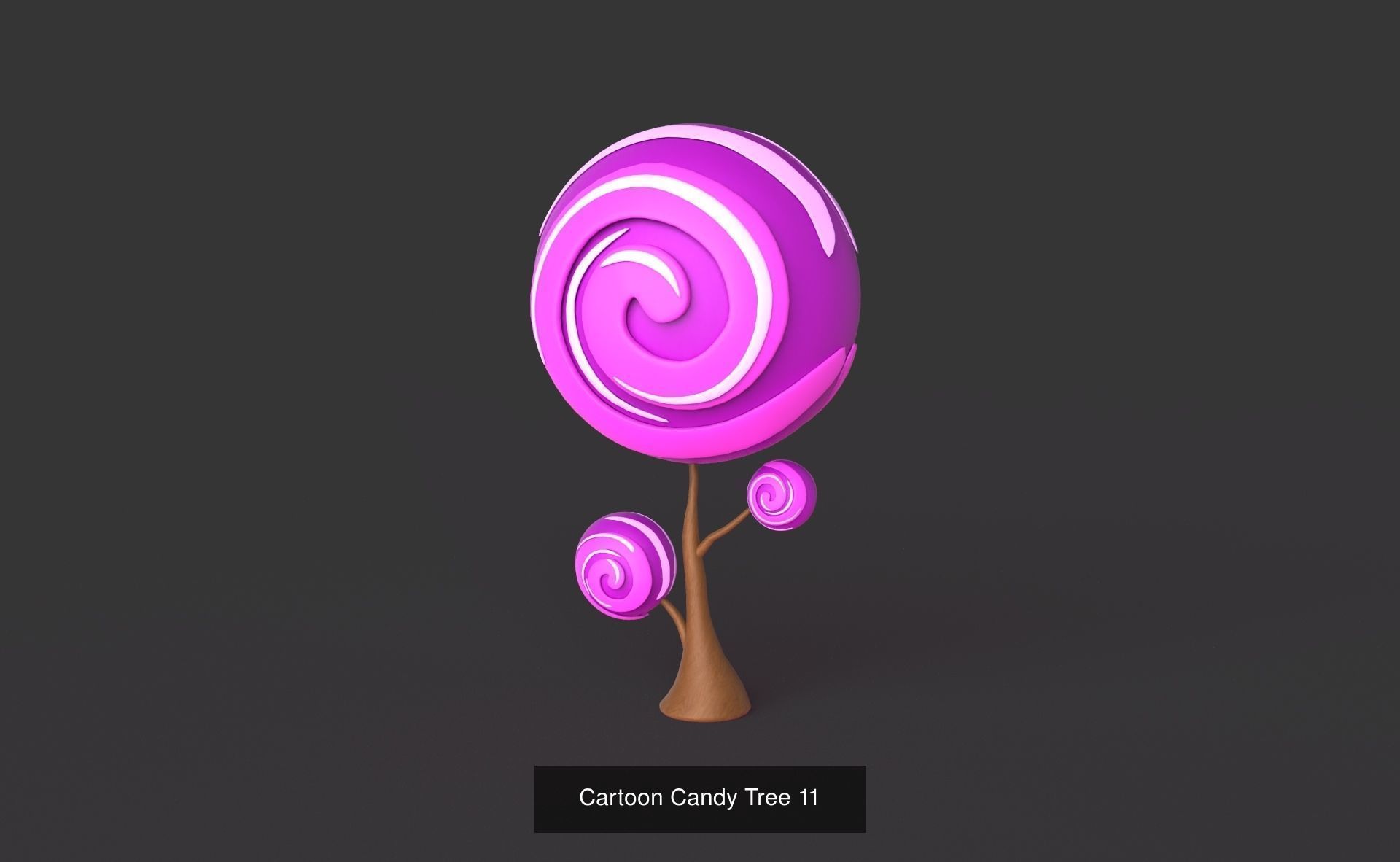 Cartoon Candy Tree Pack 01 3D Model Collection_12