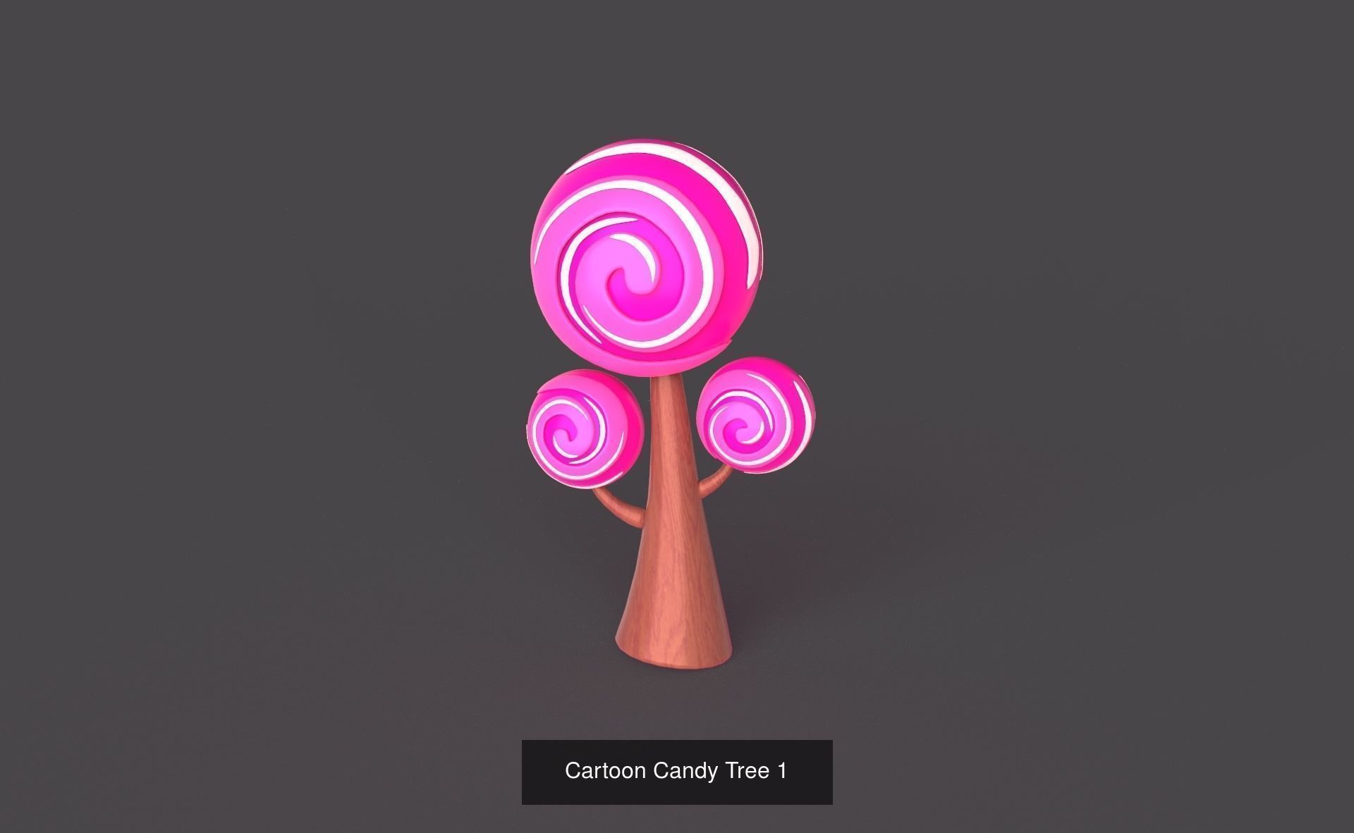 Cartoon Candy Tree Pack 01 3D Model Collection_2