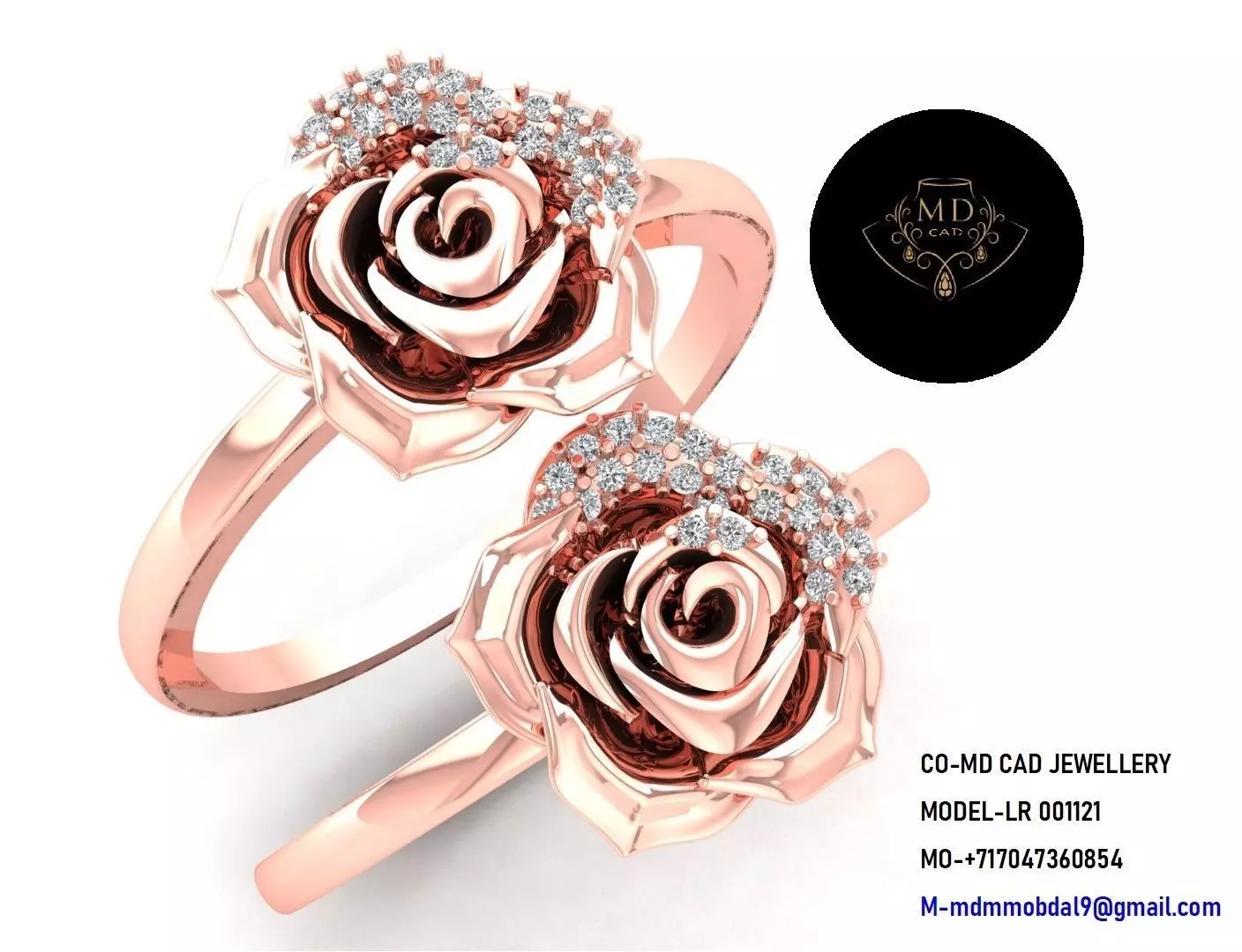 Light weight Rose Ladies Ring 3D print model