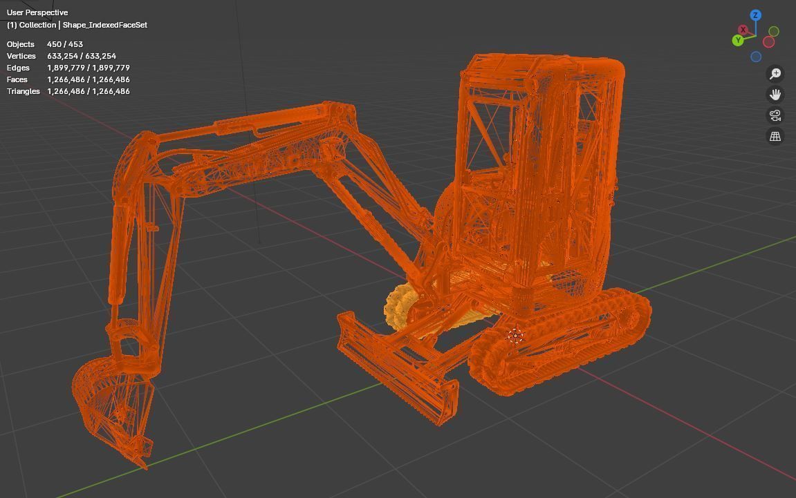 Mini excavator Hitachi Zaxis ZX27U-2 - Simple package version 3D model_26