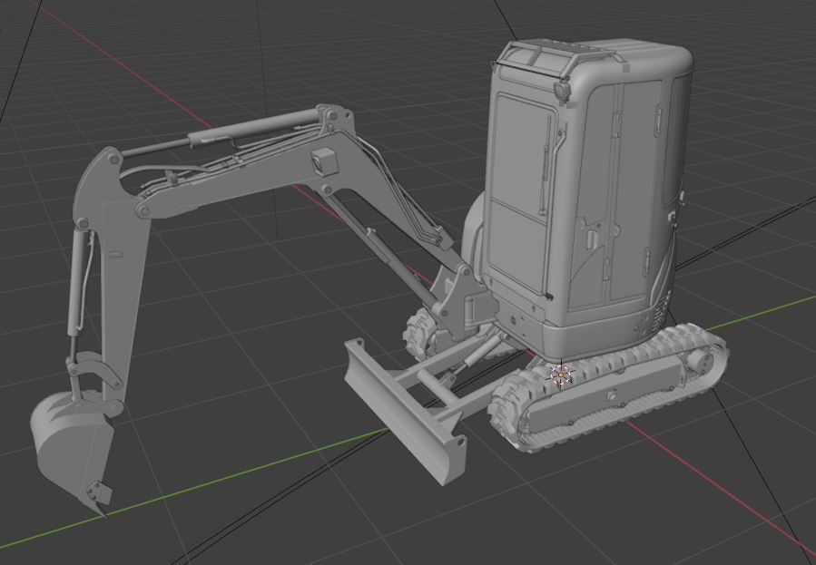 Mini excavator Hitachi Zaxis ZX27U-2 - Simple package version 3D model_27