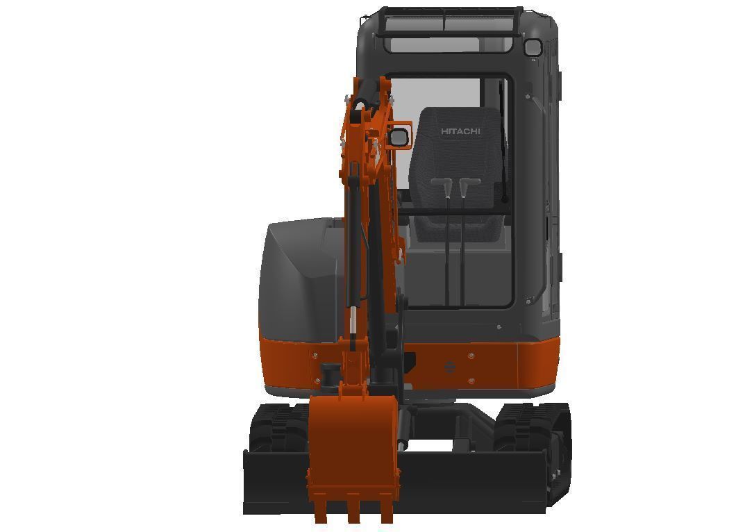 Mini excavator Hitachi Zaxis ZX27U-2 - Simple package version 3D model_21