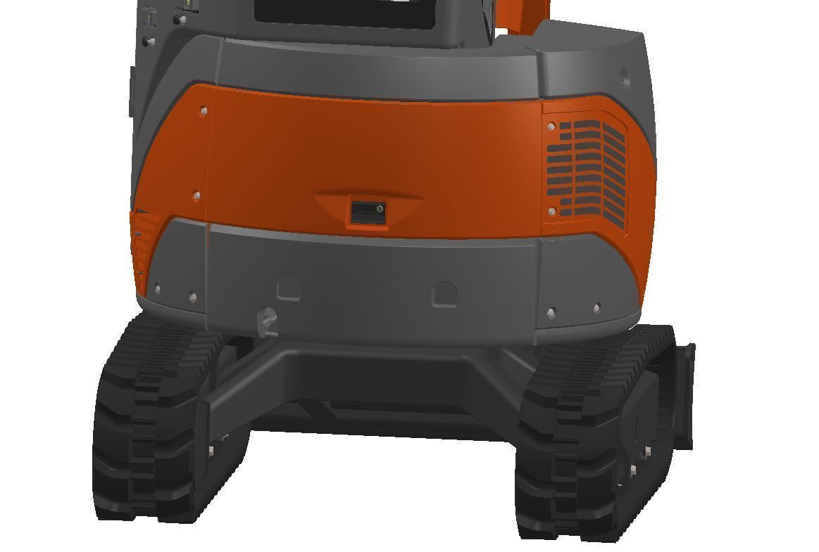 Mini excavator Hitachi Zaxis ZX27U-2 - Simple package version 3D model_13