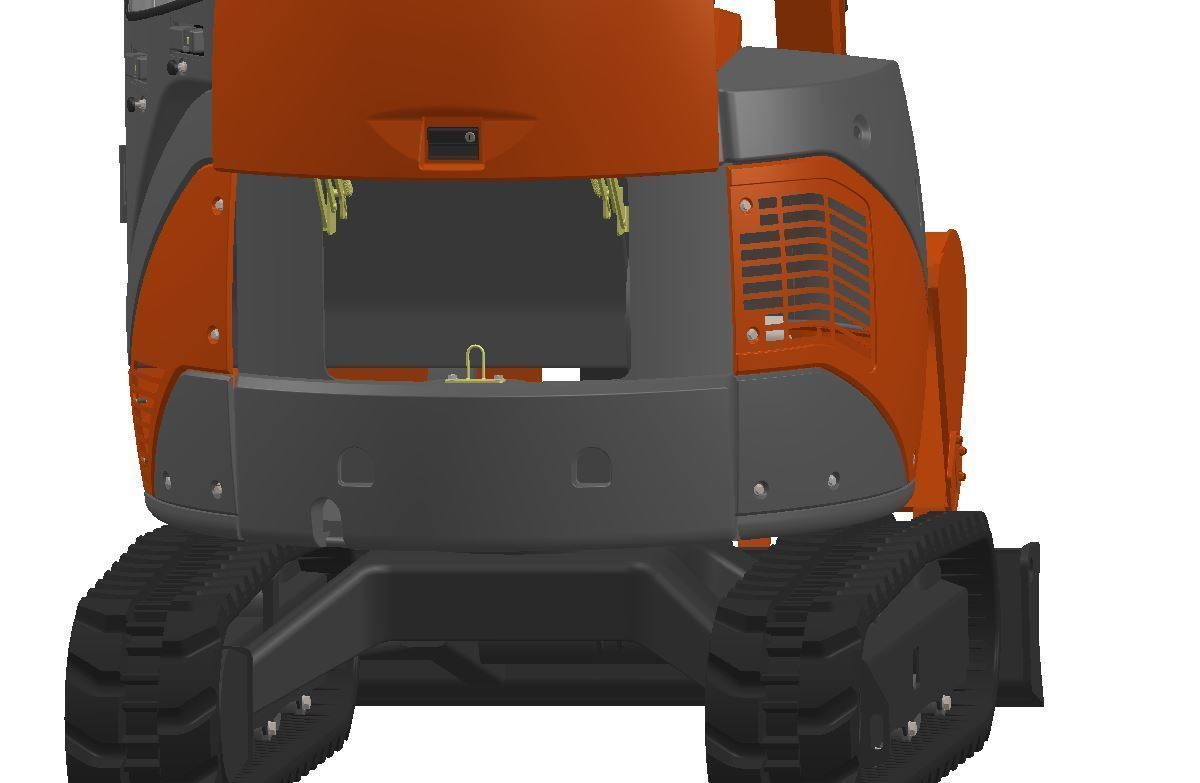 Mini excavator Hitachi Zaxis ZX27U-2 - Simple package version 3D model_14