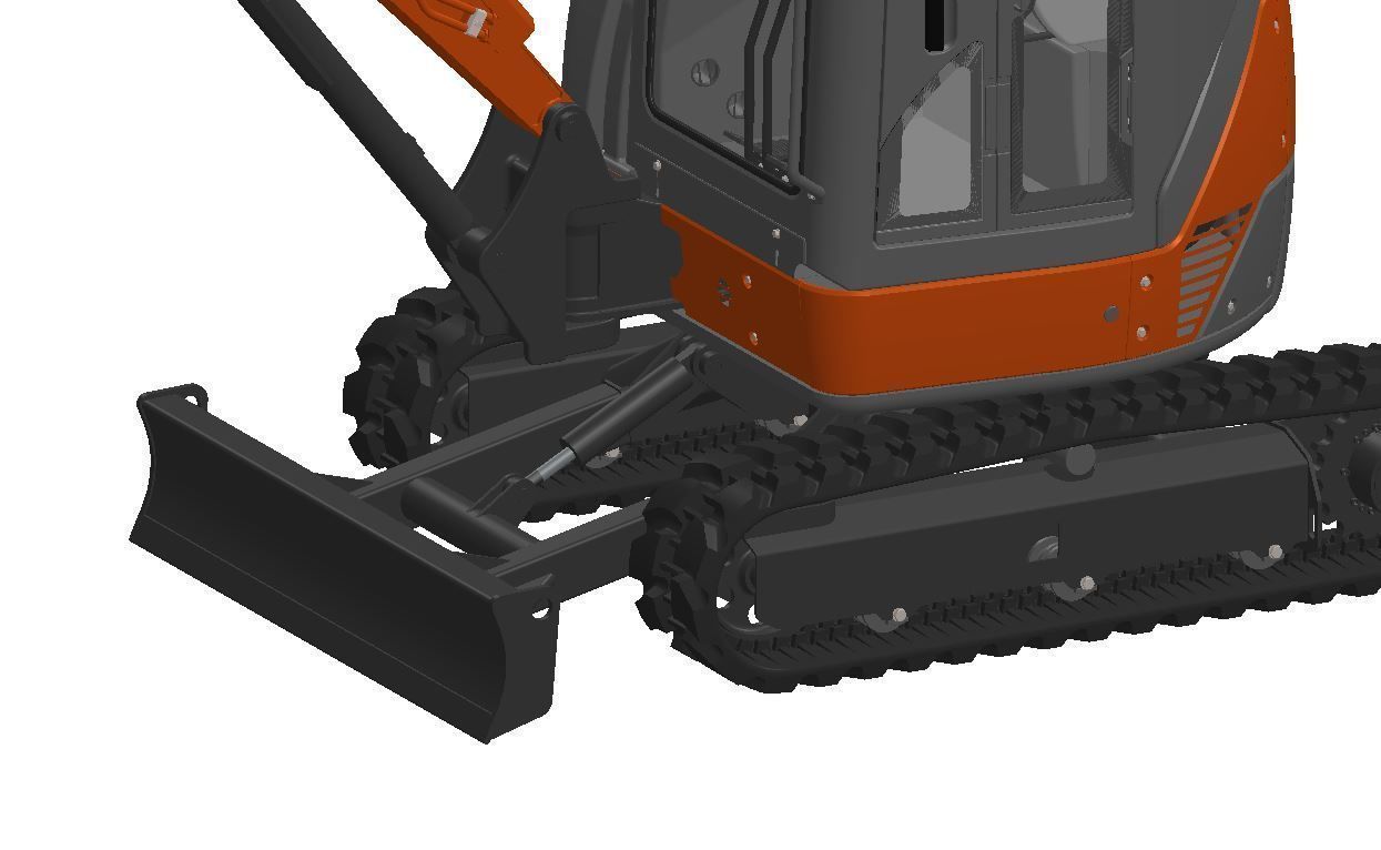 Mini excavator Hitachi Zaxis ZX27U-2 - Simple package version 3D model_8
