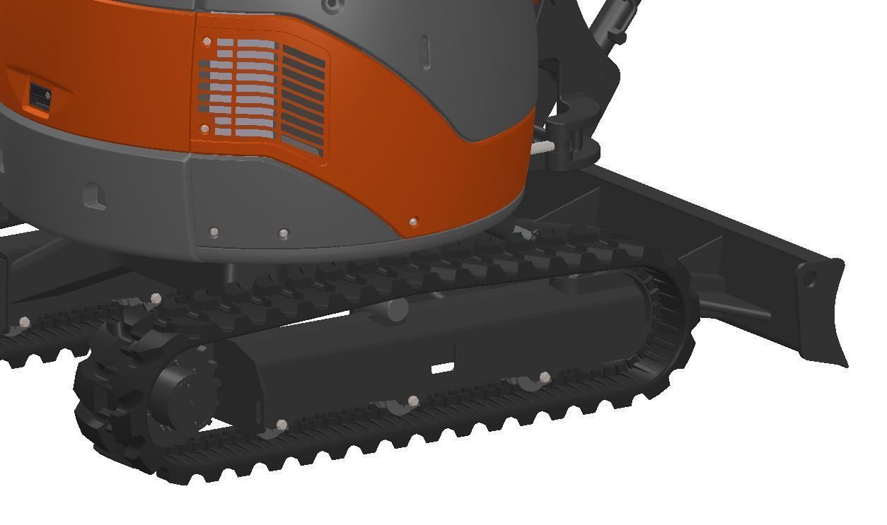 Mini excavator Hitachi Zaxis ZX27U-2 - Simple package version 3D model_7