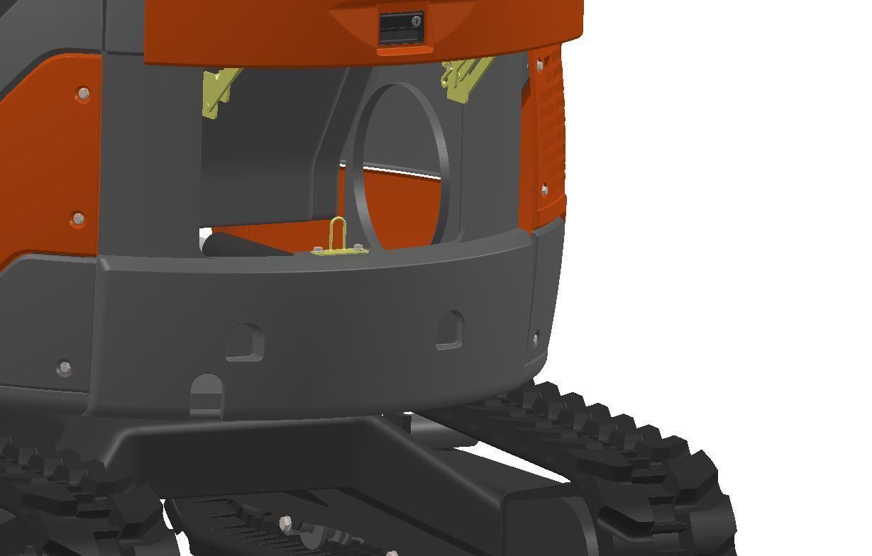 Mini excavator Hitachi Zaxis ZX27U-2 - Simple package version 3D model_15