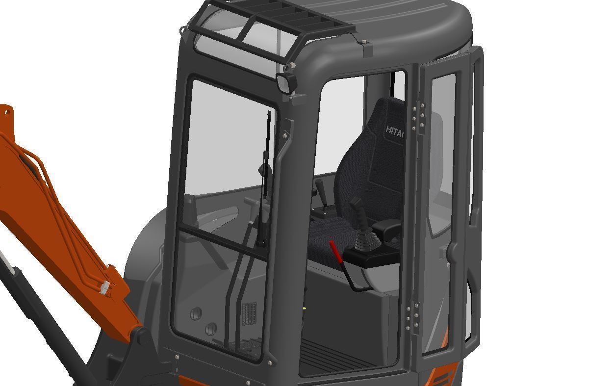 Mini excavator Hitachi Zaxis ZX27U-2 - Simple package version 3D model_11