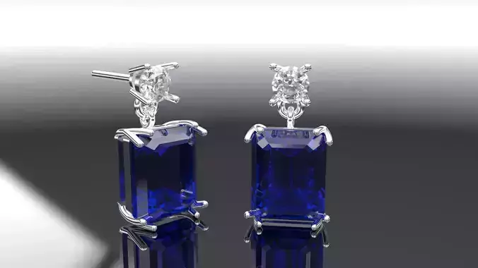 ORECCHINI PENDENTI CON PUNTO LUCE 3D print model