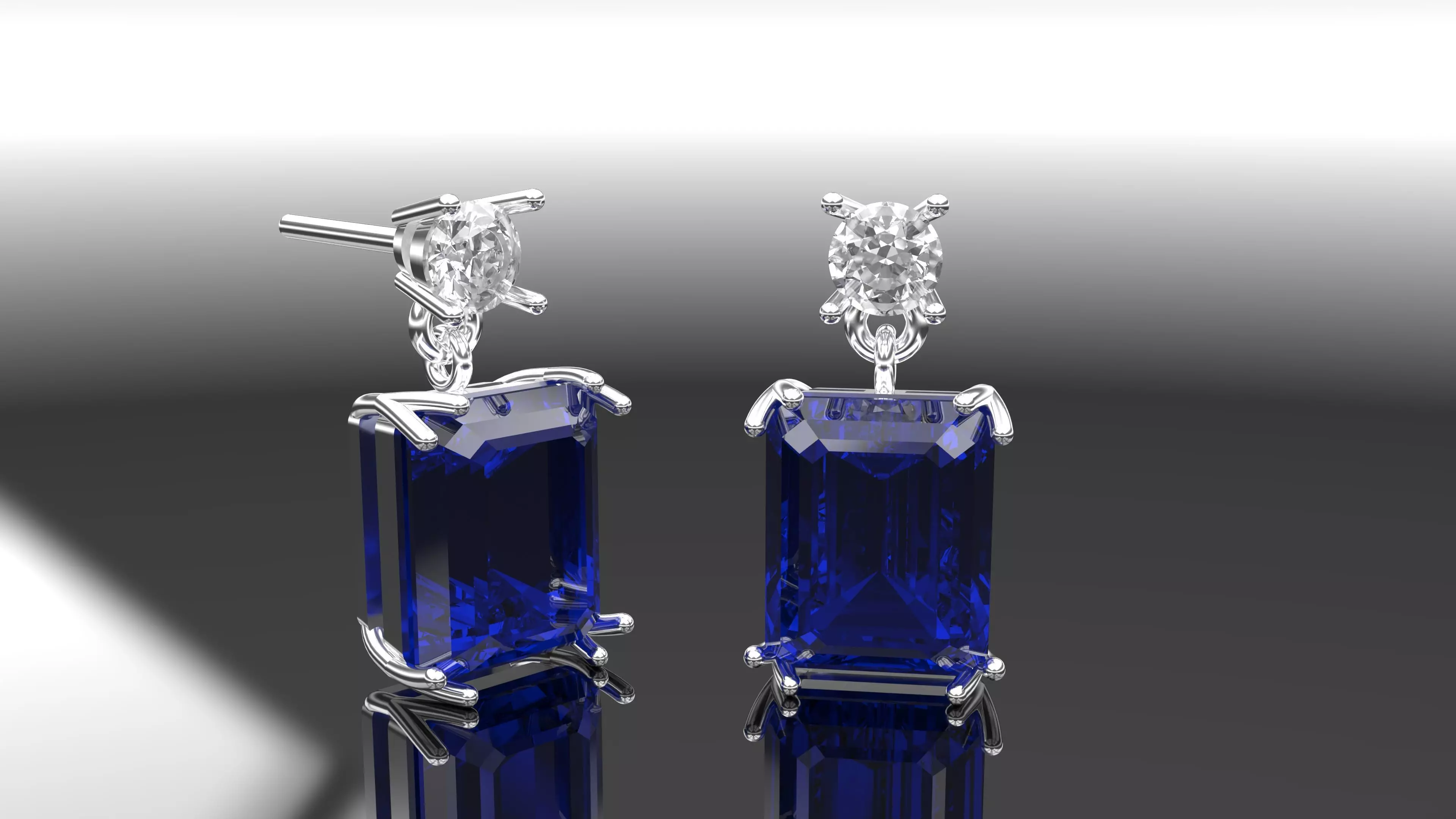 ORECCHINI PENDENTI CON PUNTO LUCE 3D print model