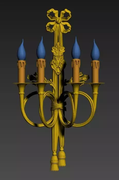 vintage wall lamp 1 Low-poly 3D model_0