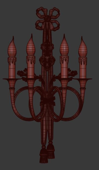 vintage wall lamp 1 Low-poly 3D model_1