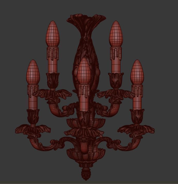 vintage wall lamp 2 Low-poly 3D model_1