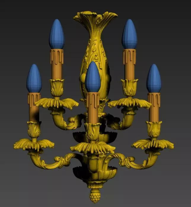 vintage wall lamp 2 Low-poly 3D model_0