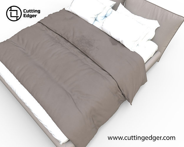 Modern Semi Double Bed 3D model