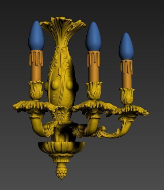 vintage wall lamp 5 3D model_2