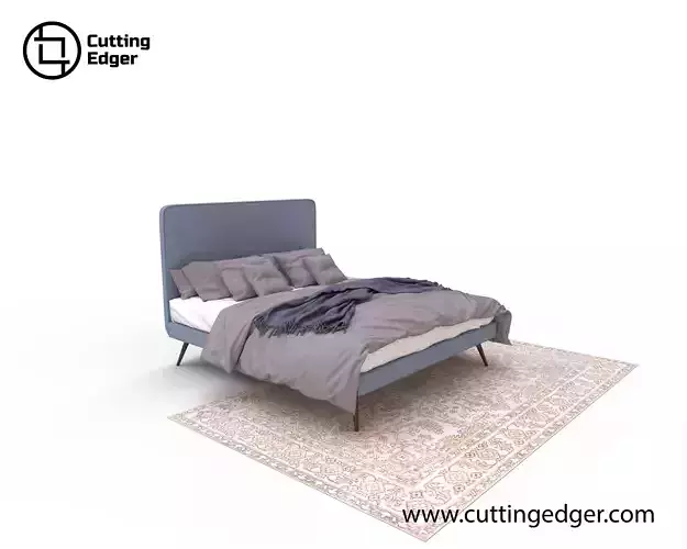 Semi Double Bed 3D model Hi-Poly