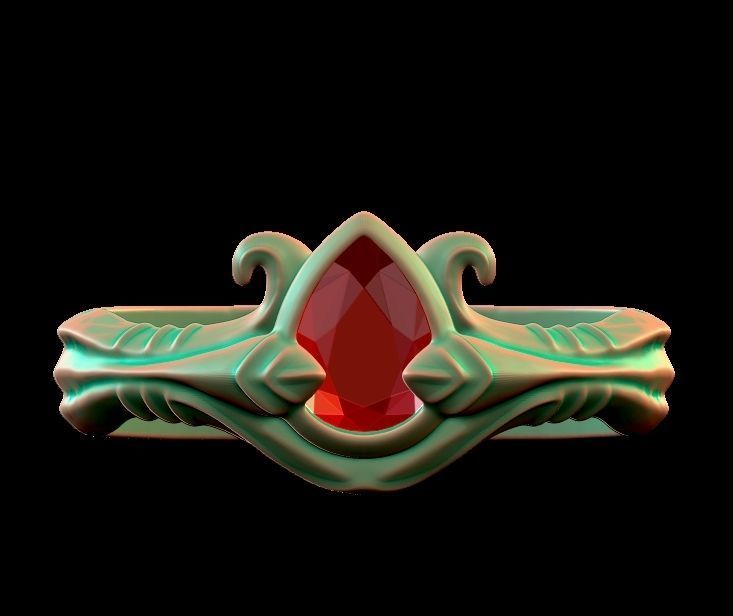 Pear Brilliant Cut Ring 3D print model_17