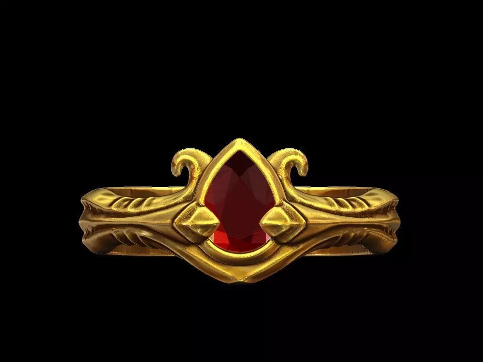 Pear Brilliant Cut Ring 3D print model_0