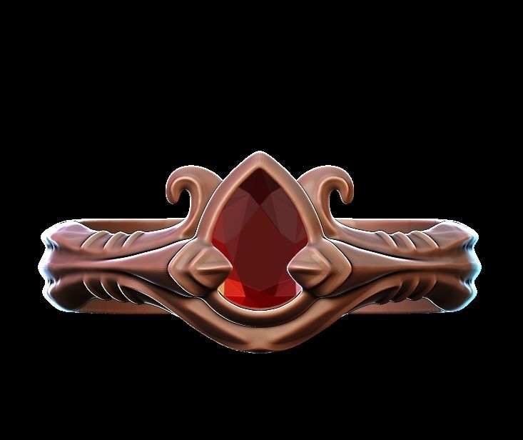 Pear Brilliant Cut Ring 3D print model_14